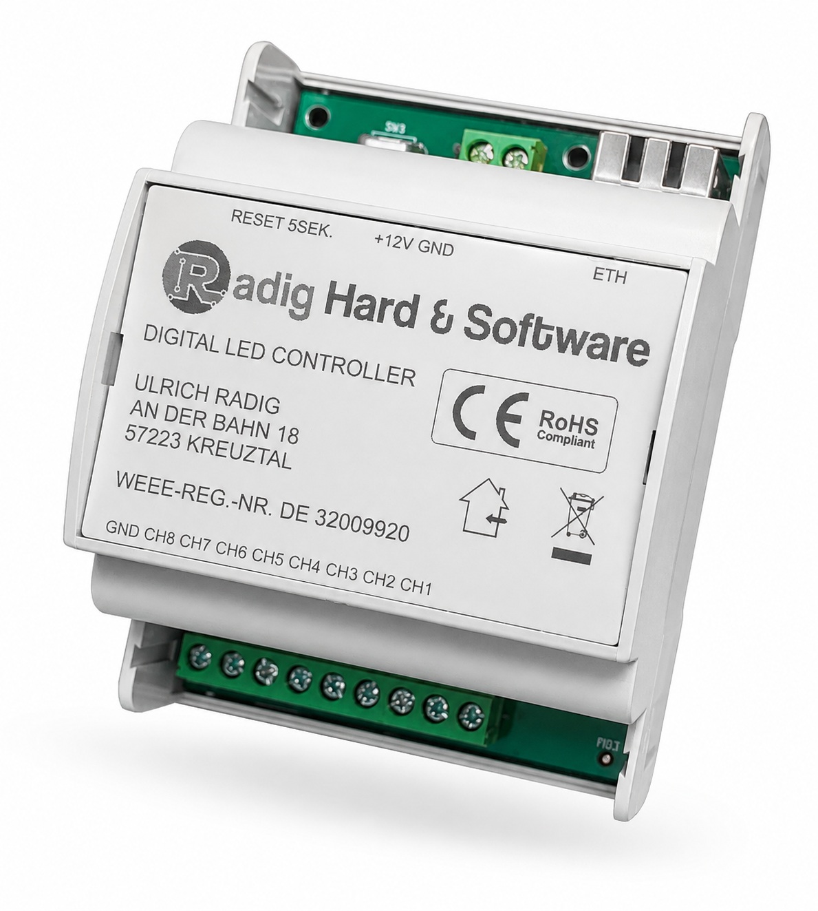 RADIG Digital LED Controller – 8 Ausgänge, Art-Net, sACN, Ethernet und WLAN
