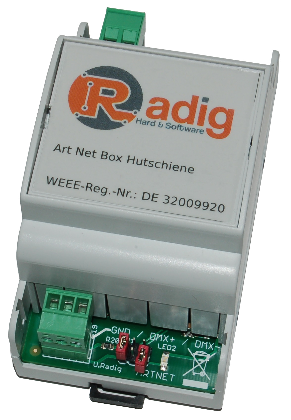 DMX Ethernet Box Hutschiene 